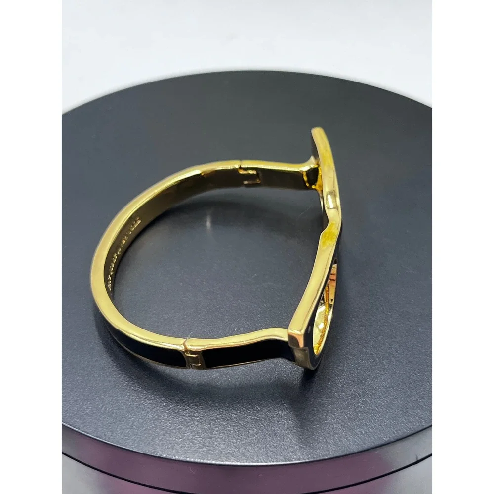Kate Spade Goreski Lookout Black Enamel Eyeglass Hinged Bangle Bracelet Lim Ed